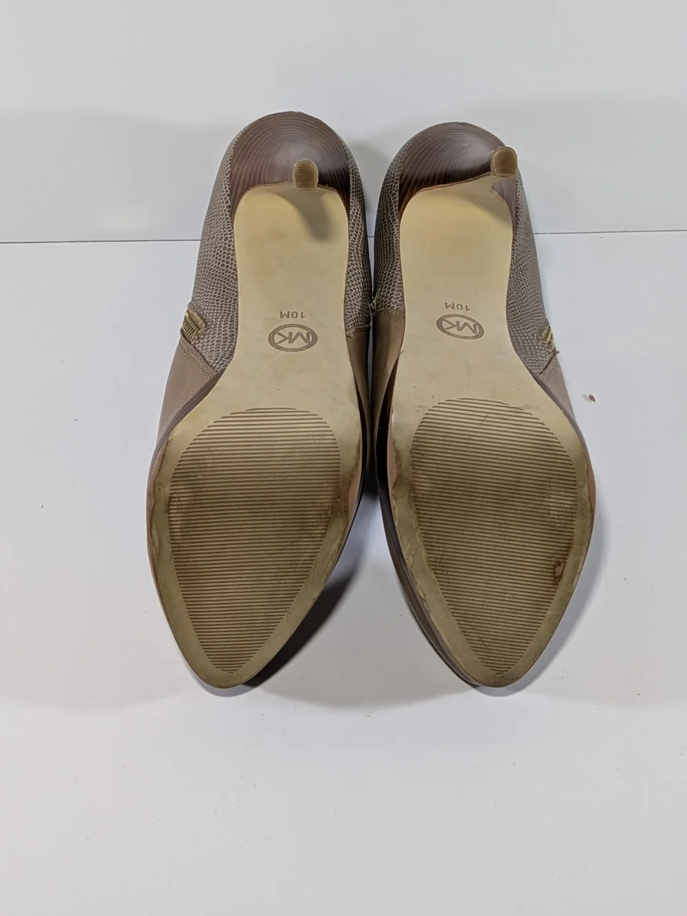 Michael Kors Leather & Lizard Texture Platform Heeled Booties Size 10M